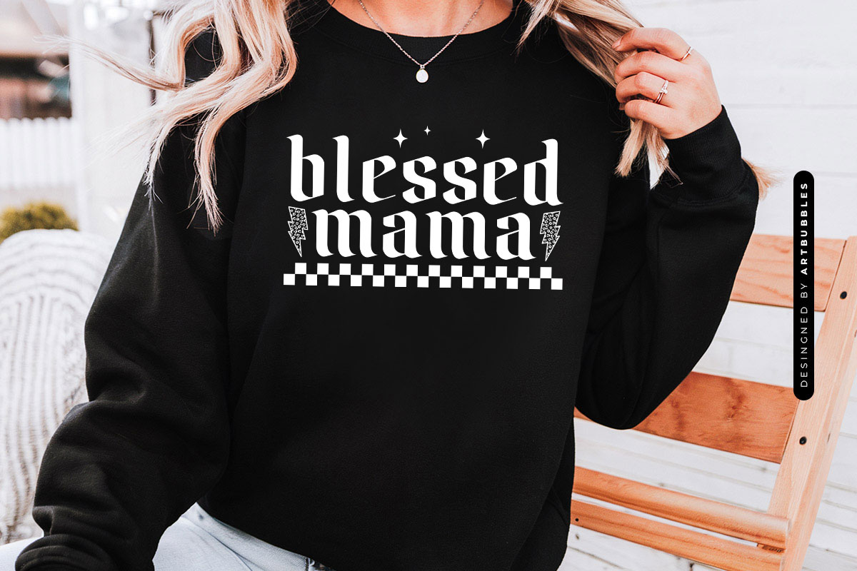 Blessed Mama - Mother's Day SVG Quote Tshirt Mockup Image.jpg