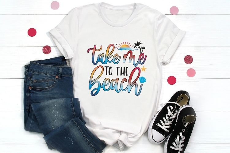 Take Me To The Beach - Funny Summer PNG Shirt Mockup Image.jpg
