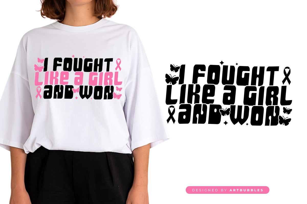 I Fought Like a Girl and Won - Breast Cancer Retro SVG Image.jpg