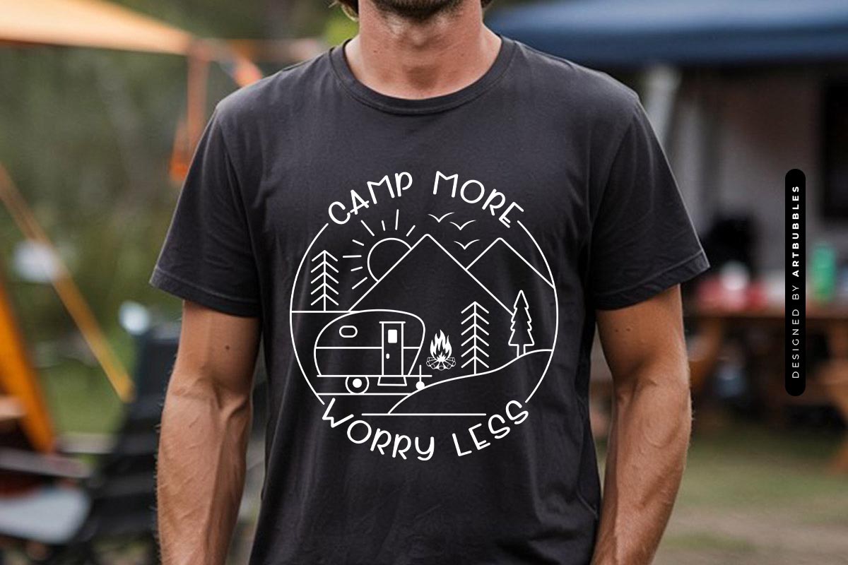 Camp More Worry Less - Camping SVG Funny Tshirt Mockup Image.jpg