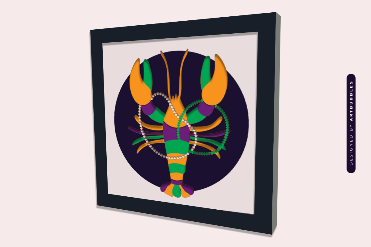 Mardi Gras Crayfish Shadow Box SVG Image 2.jpg