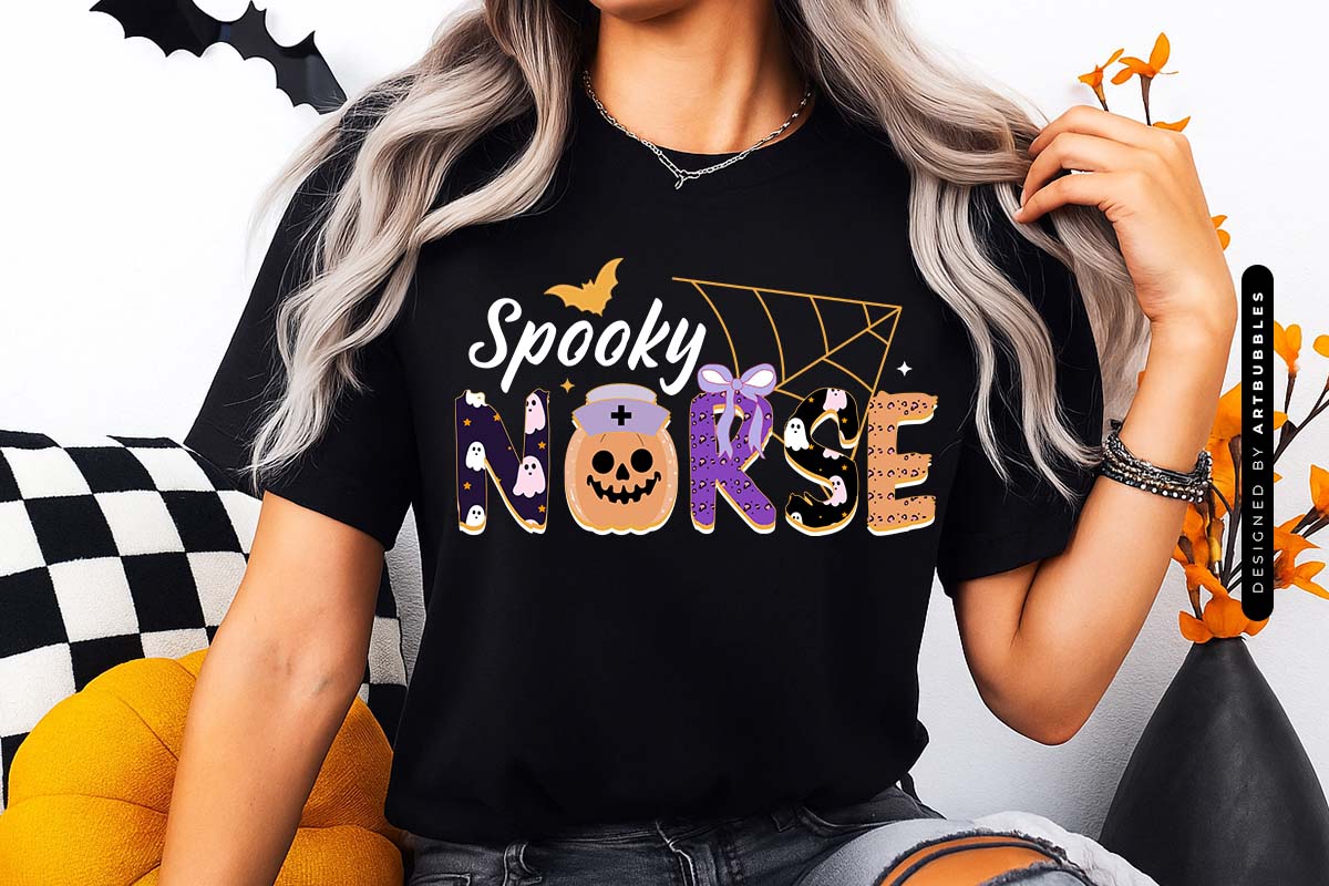 Spooky Nurse - Coquette Halloween Sublimation Tshirt Mockup Image.jpg