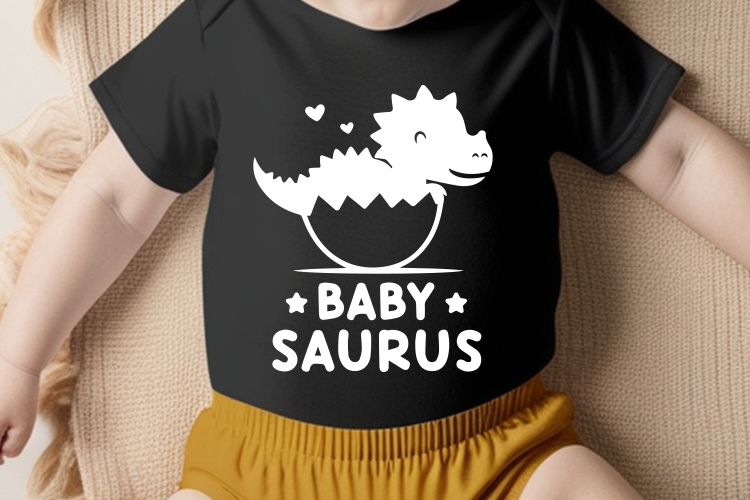 Humorous Baby Saurus SVG Cut File Tshirt Mockup Image.jpg