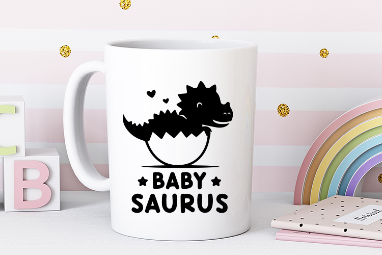 Humorous Baby Saurus SVG Cut File Mug Mockup Image.jpg