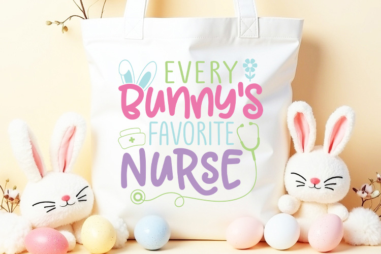 Every Bunny's Favorite Nurse - Easter SVG Tote Bag Mockup Image.jpg