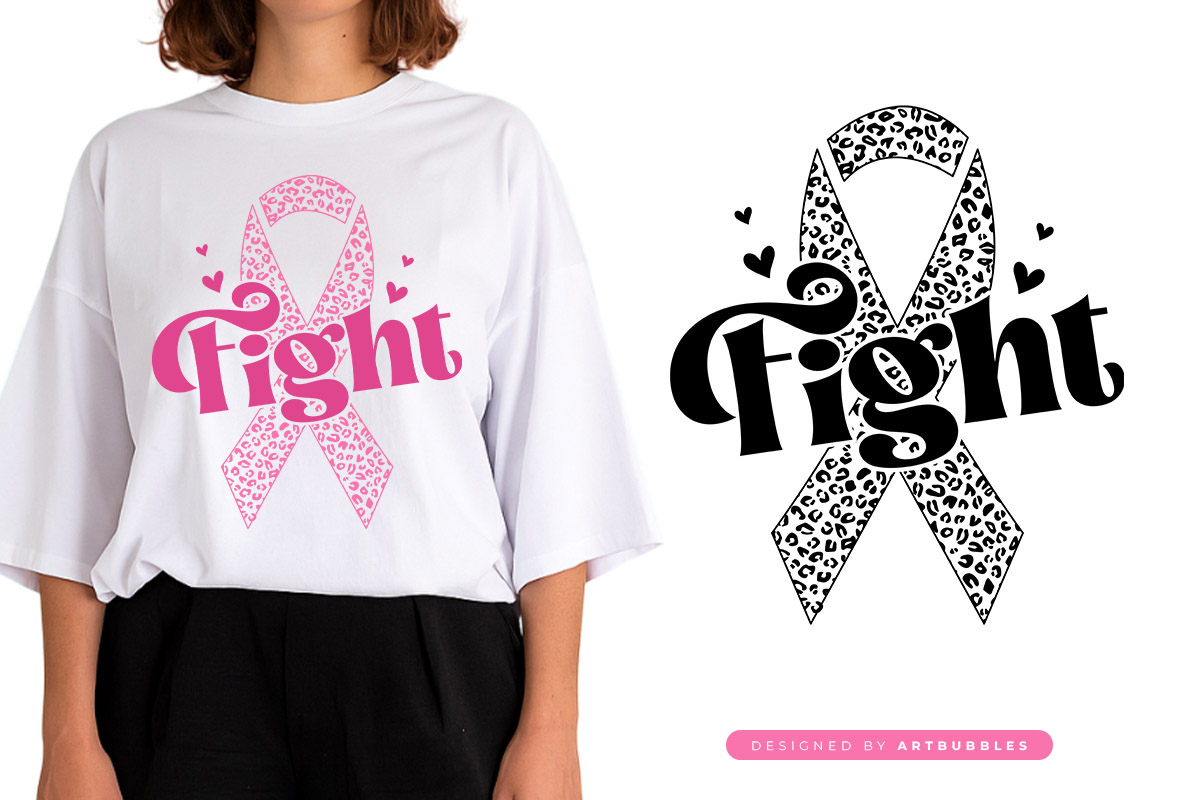 Fight Breast Cancer Awareness Ribbon Retro SVG