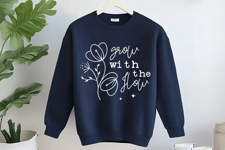 Grow with the Flow - Wildflower Quote Design SVG Tshirt Mockup Image.jpg