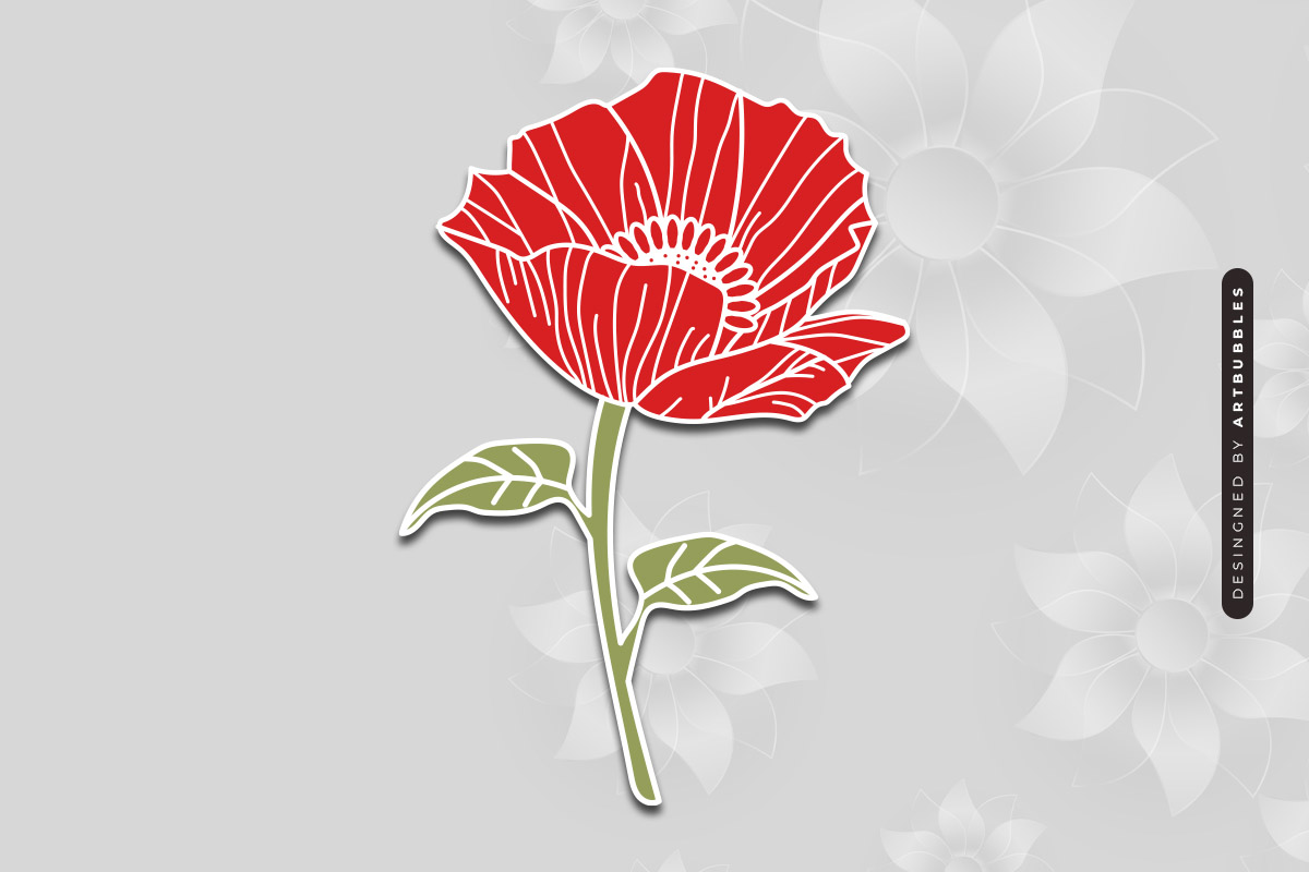 Poppy Laser Cut Wildflower SVG File Image 2.jpg