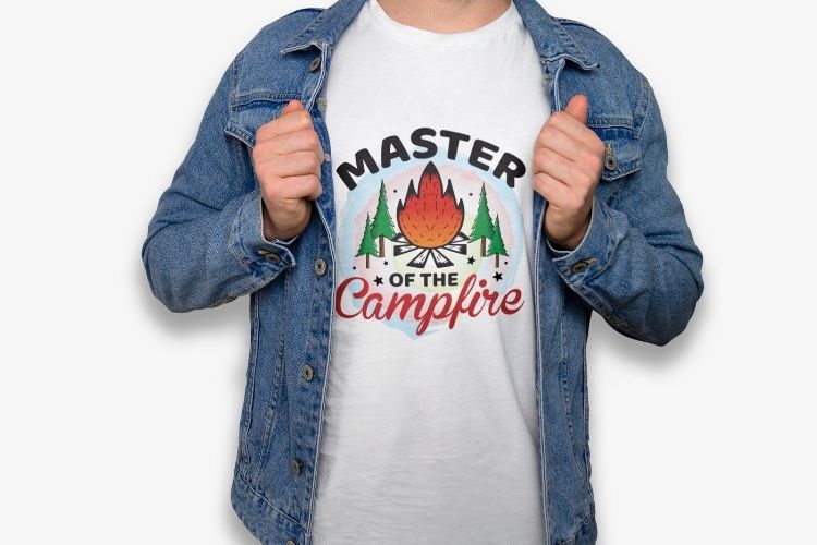 Master of the Campfire - Camping Sublimation PNG Tshirt Mockup Image.jpg