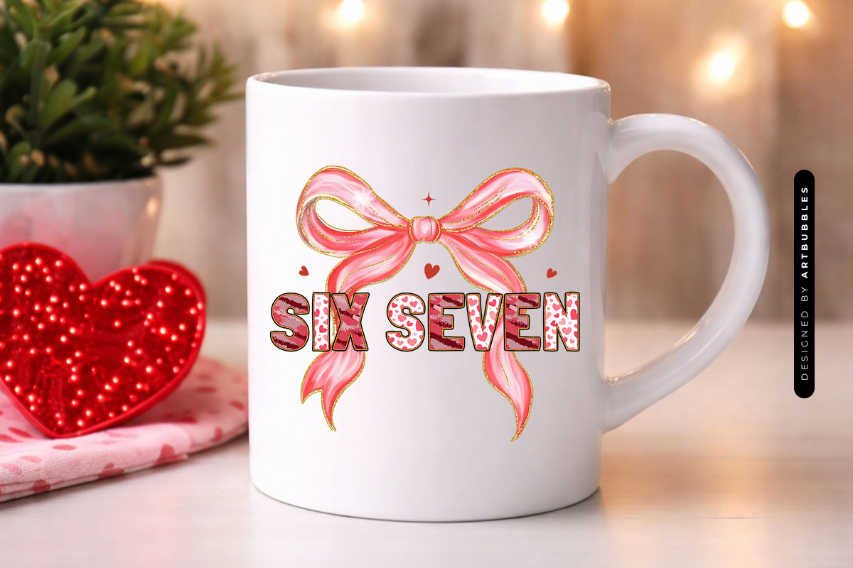 Brush Stroke Coquette Valentine Six Seven PNG Mug Mockup Image.jpg