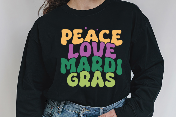 Peace Love Mardi Gras SVG