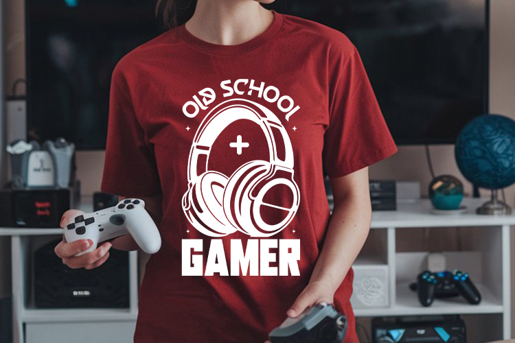 Old School Gamer SVG for Cricut & Silhouette T-shirt Mockup image.jpg