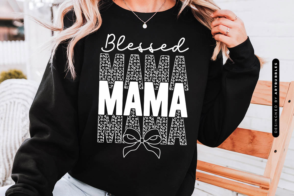 Blessed Mama - Coquette Mothers Day SVG Tshirt Mockup Image.jpg
