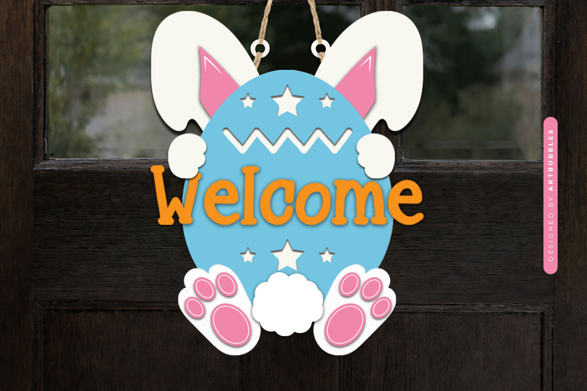 Easter Bunny & Egg Welcome Sign SVG Image 2.jpg