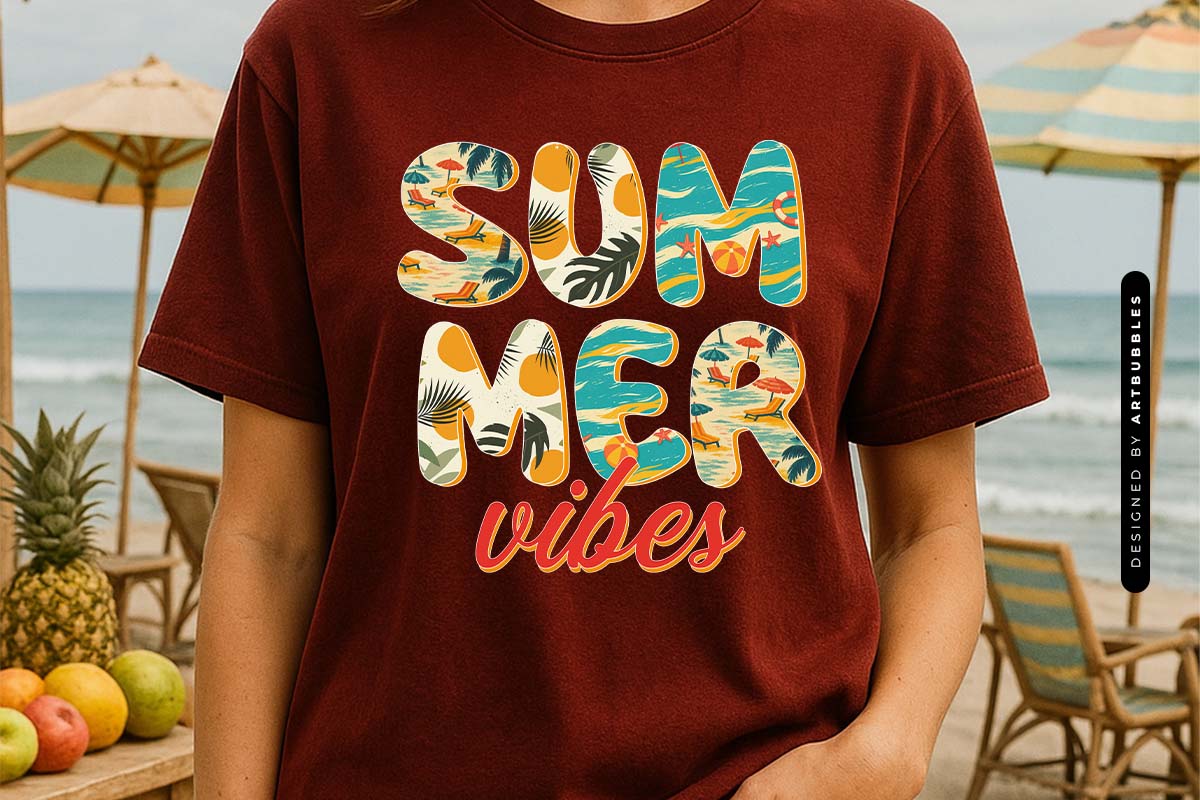 Summer Vibes Sublimation Design T-shirt Mockup Image.jpg