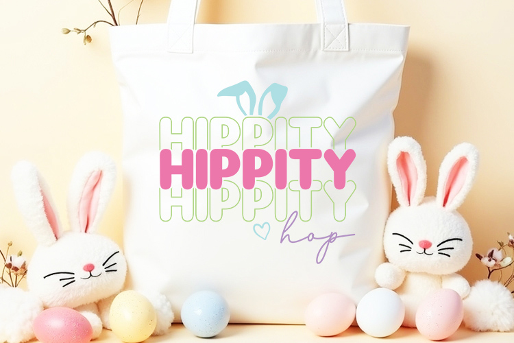 Hippity Hop - Easter Funny SVG Tote Mockup image.jpg