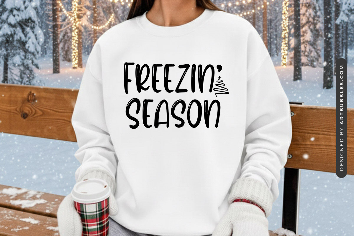 Freezin Season - Hand Lettered Winter SVG