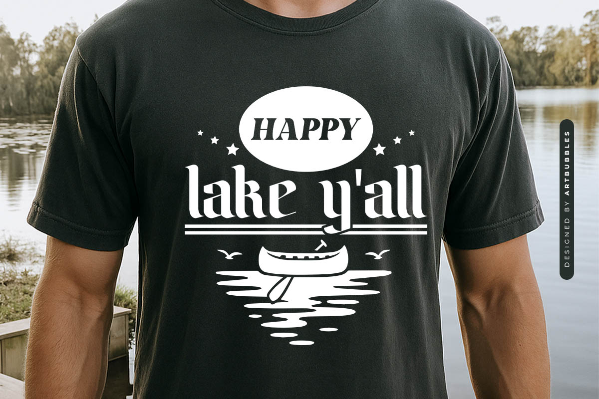 Happy Lake Y'all SVG Vector Tshirt Mockup Image.jpg