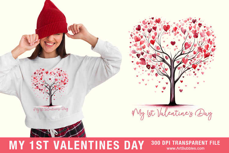 My 1st Valentine's Day PNG Sublimation T Shirt preview 01.jpg