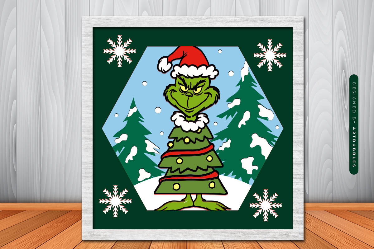 Funny Grinch Christmas Layered Shadow Box SVG Image 3.jpg