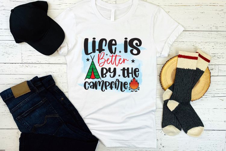 Life is Better By the Campfire - PNG Camping Shirt Mockup Image.jpg