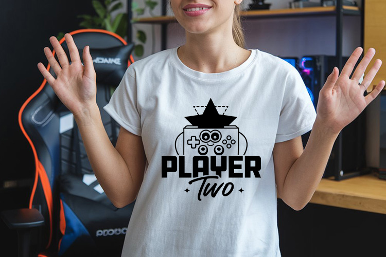 Player Two - Gaming SVG DXF EPS PNG Design Shirt Mockup image.jpg