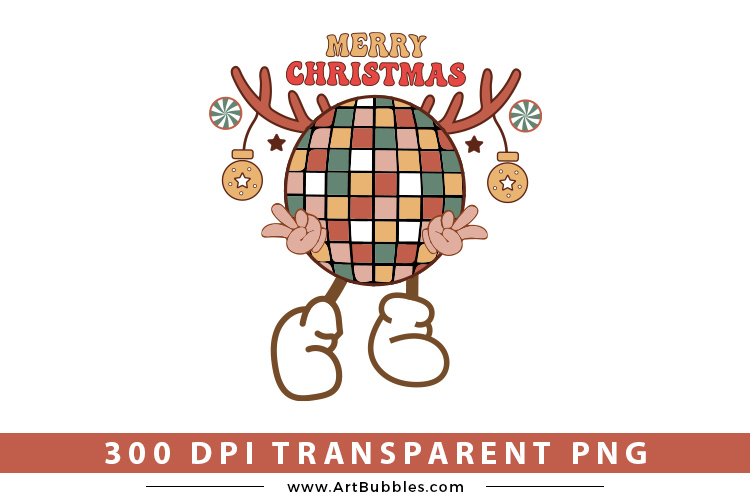 Merry Christmas Groovy Sublimation Png