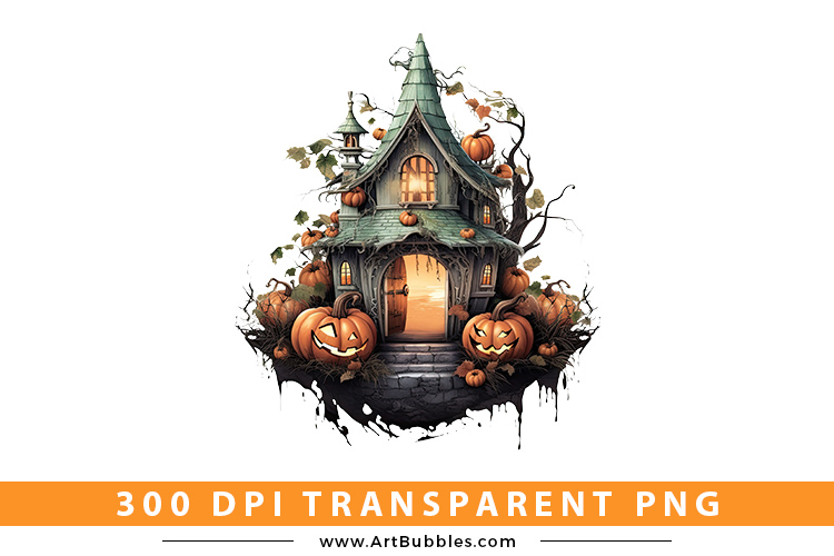 Cute Fairy House Halloween PNG Sublimation