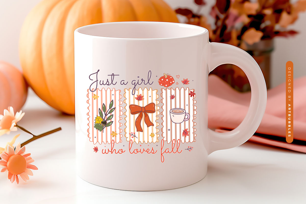 Preppy Just a Girl Who Loves Fall Sublimation Mug Mockup Image.jpg