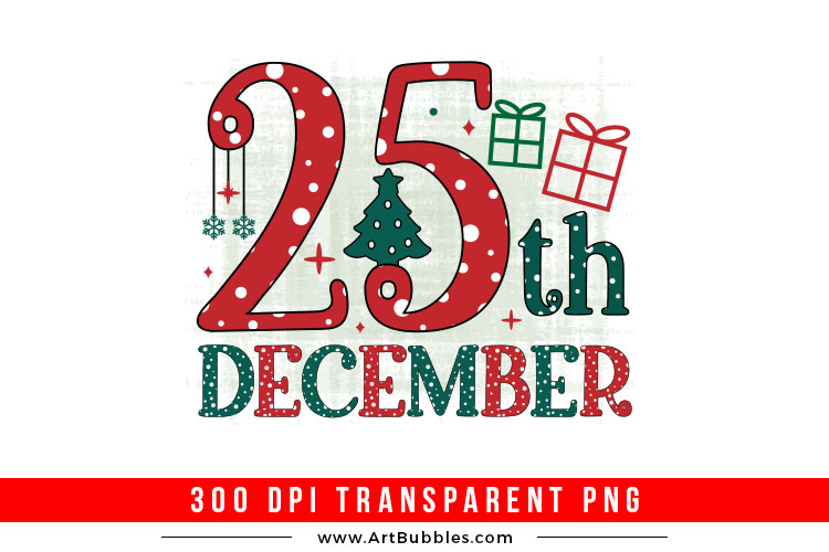 25th December, Christmas Sublimation Design