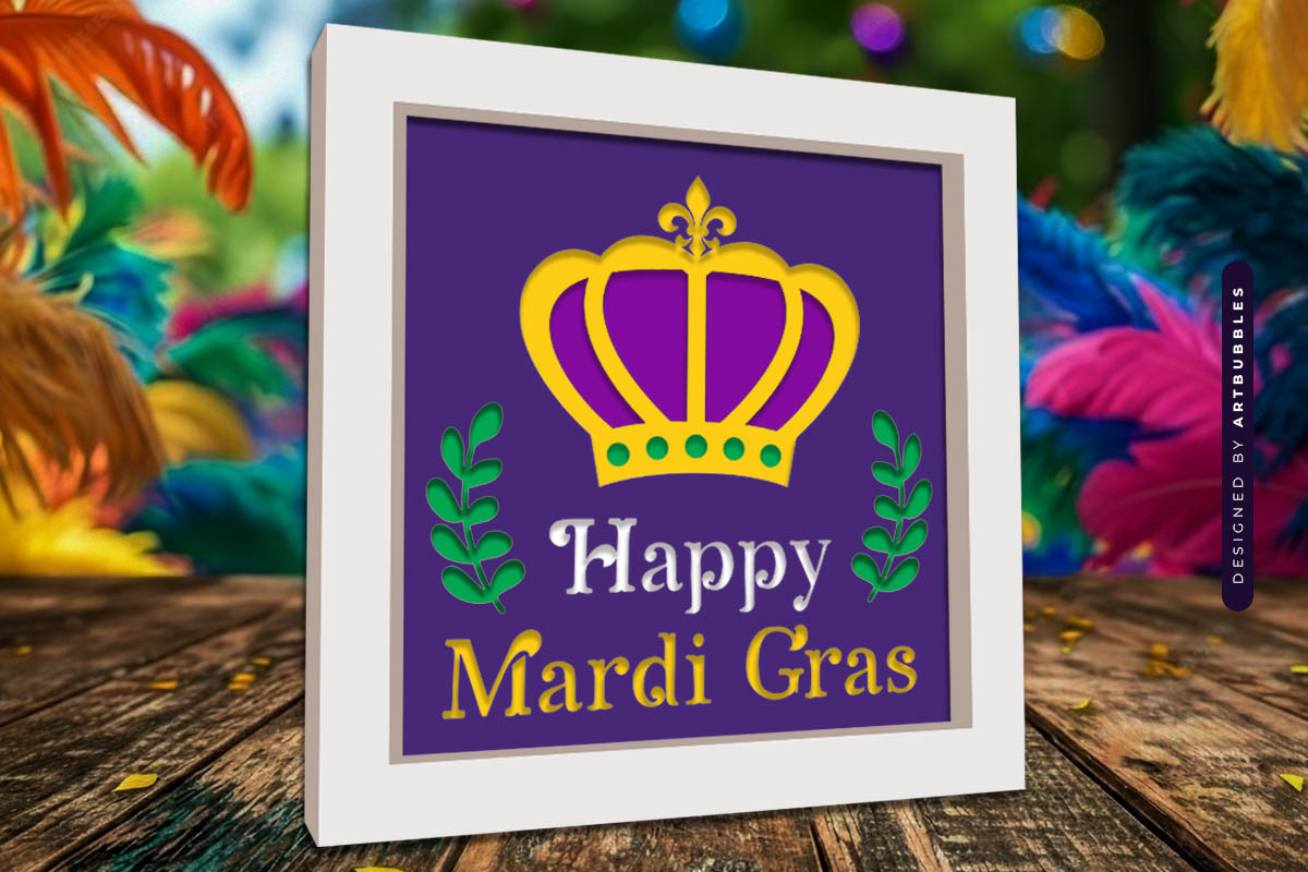 3D Mardi Gras Shadow Box SVG Bundle image.jpg