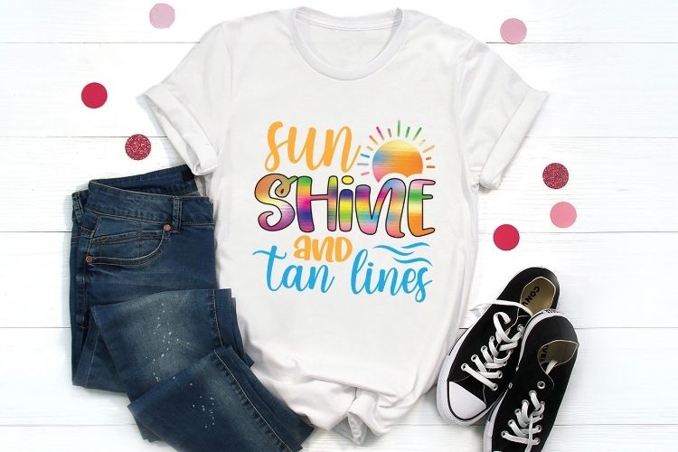 Sun Shine & Tan Lines - Summer PNG Design Shirt Mockup image.jpg