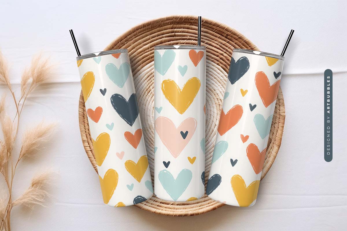 Boho Heart 20oz Skinny Tumbler Sublimation Image 3.jpg