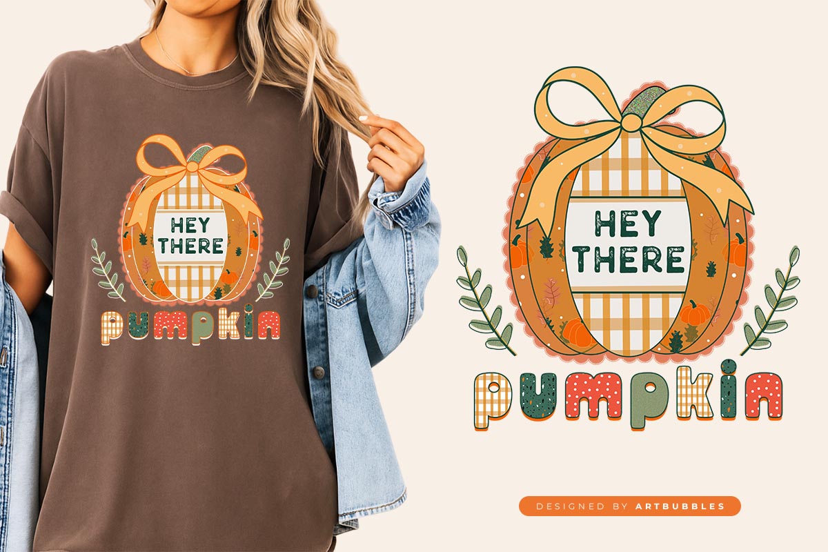 Hey There Pumpkin - Preppy Coquette Fall Sublimation Image.jpg