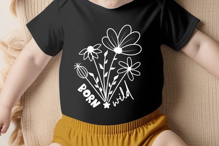 Born Wild - Adorable Baby SVG Graphic Shirt Mockup Image.jpg
