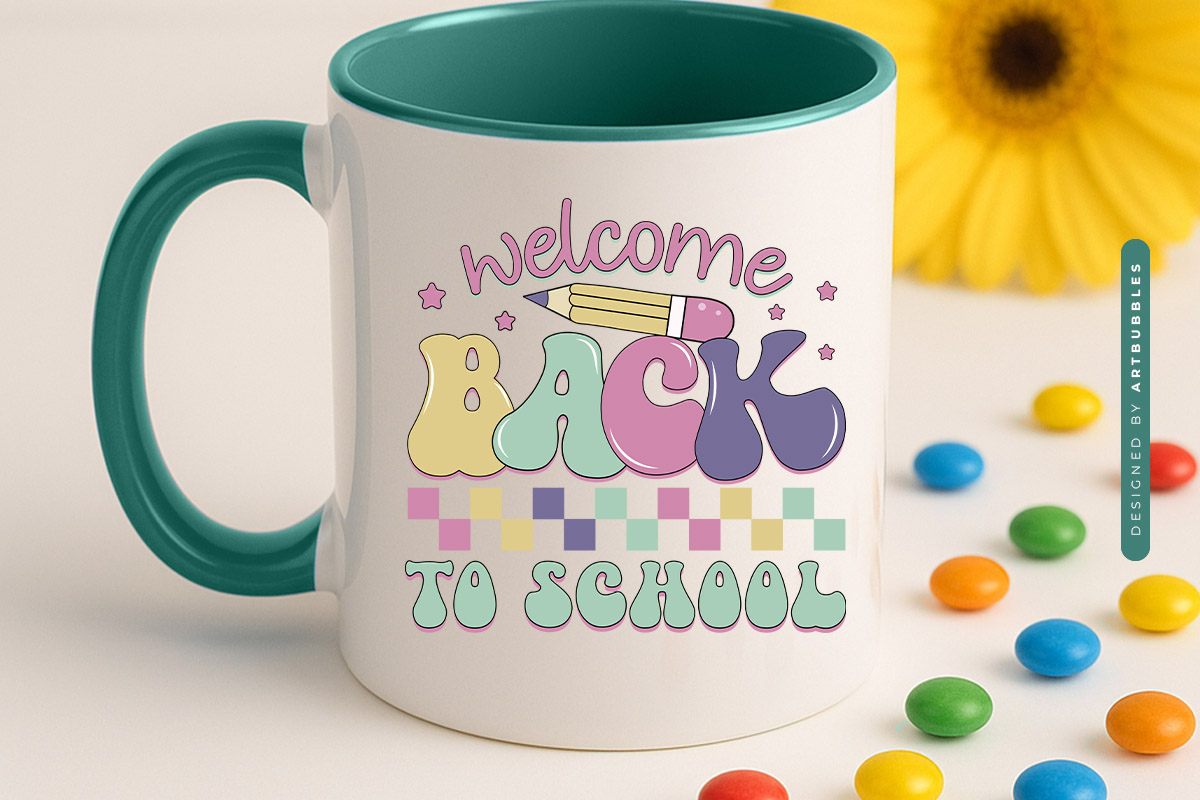 Welcome Back to School Retro Sublimation Mug Mockup Image.jpg