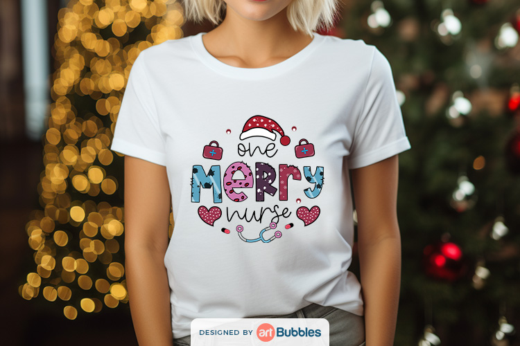 One Merry Nurse, christmas sublimation designs free Preview 03.jpg
