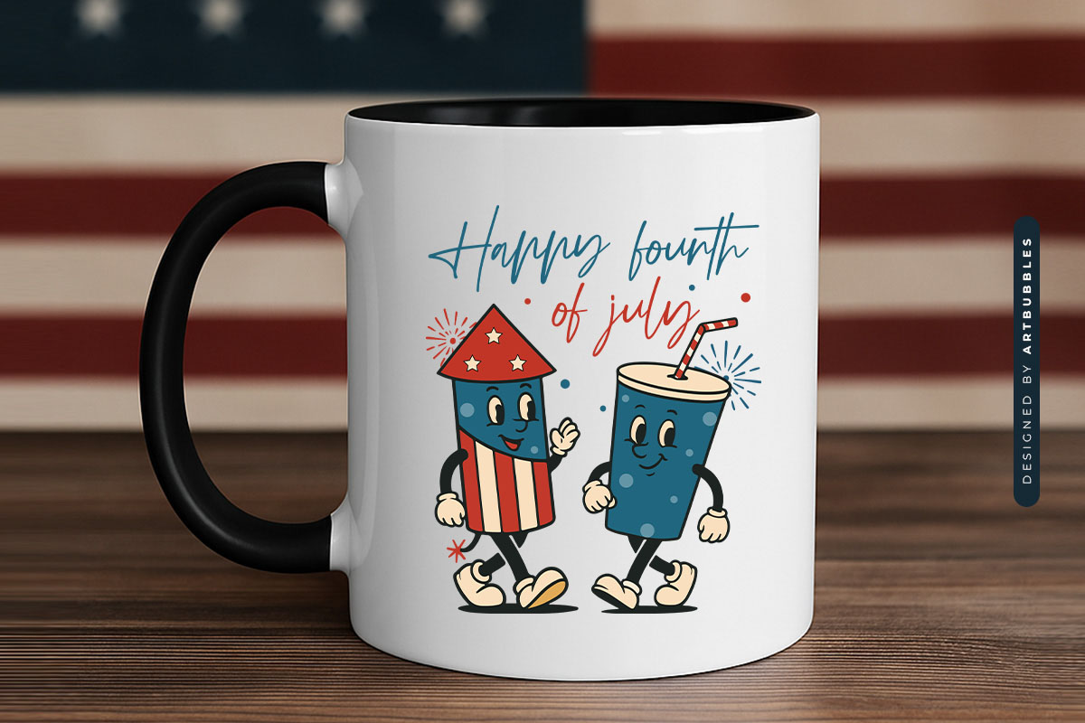 Happy Fourth of July PNG Sublimation Mug Mockup Image.jpg