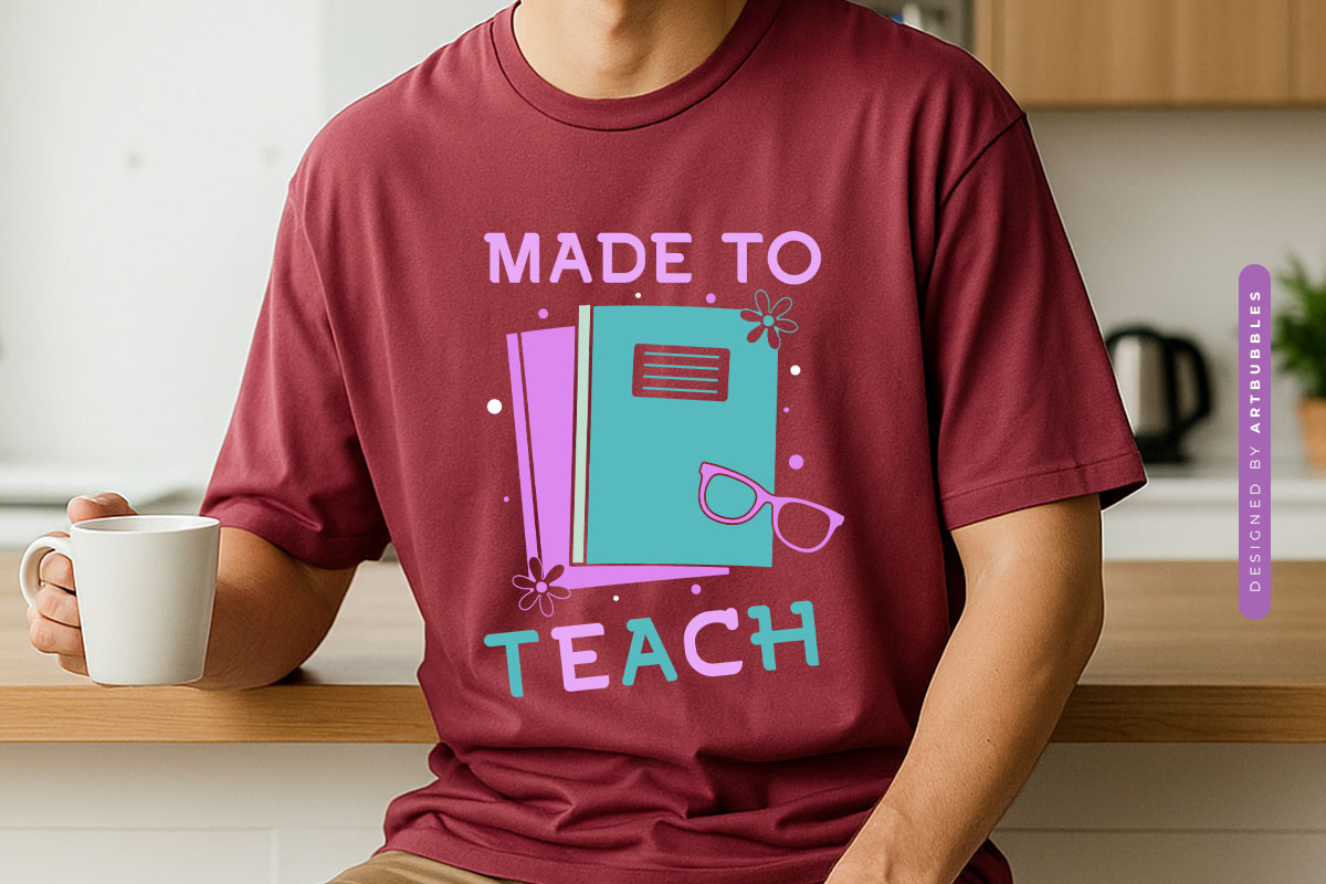 Made to Teach - Floral Teacher Funny SVG Tshirt Mockup Image.jpg