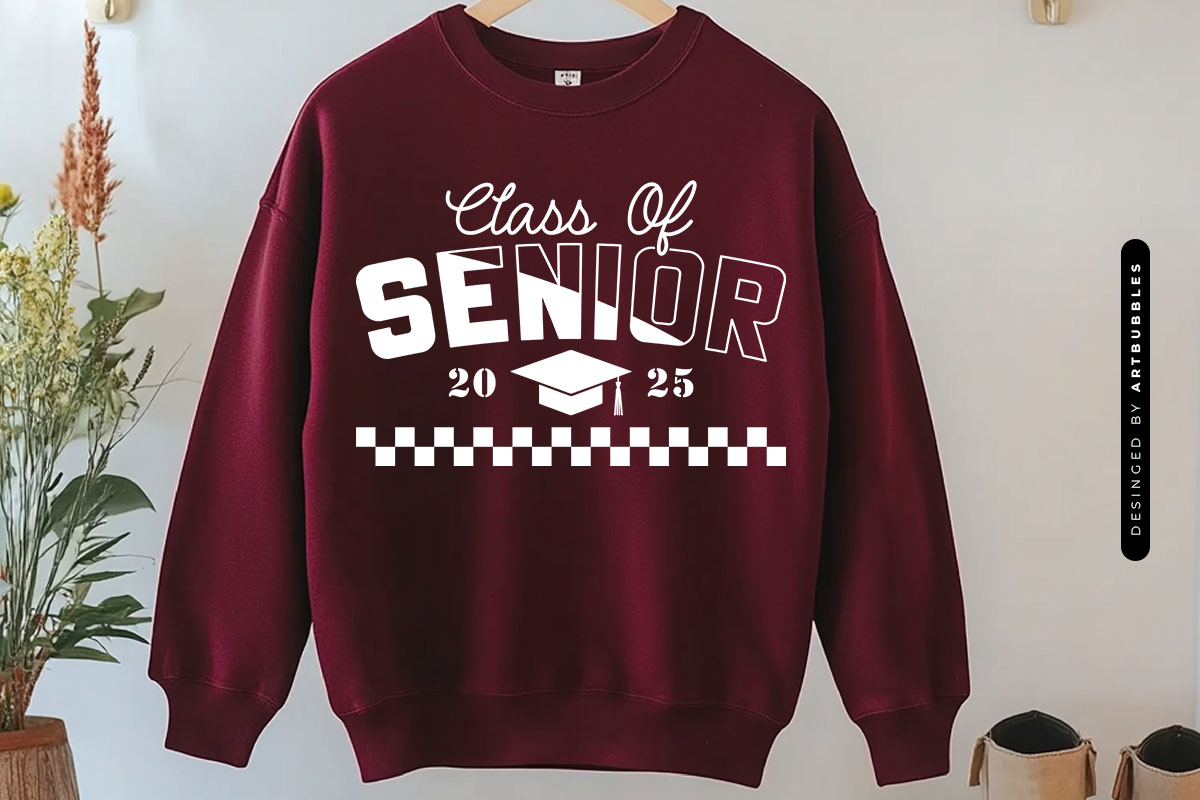 Class of Senior 2025 - Cute Graduation SVG Tshirt Mockup Image.jpg