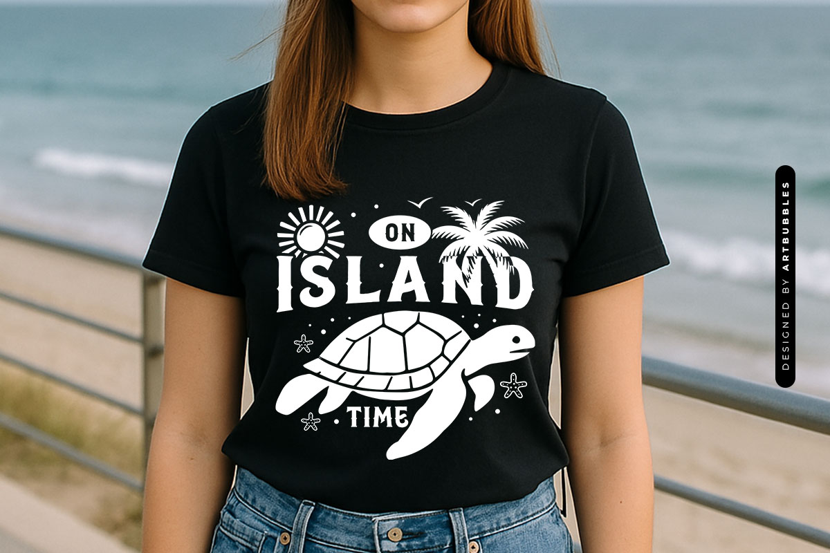 On Island Time - Summer Turtle SVG File T-shirt Mockup Image.jpg