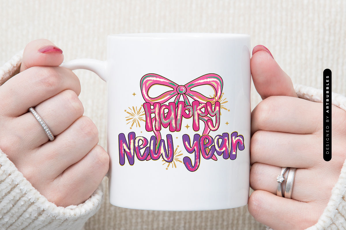 Glitter Coquette Happy New Year Sublimation Mug Mockup image.jpg