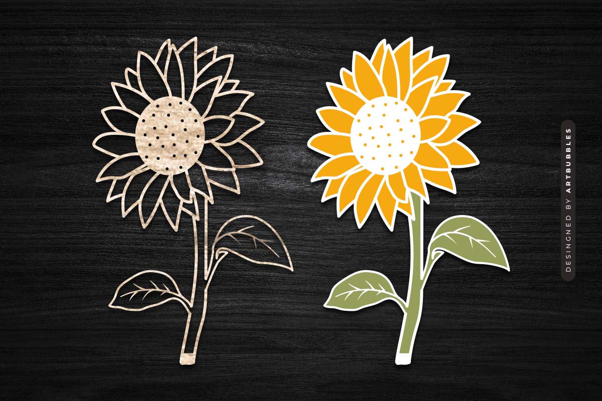 Sunflower Laser Cut SVG for Glowforge
