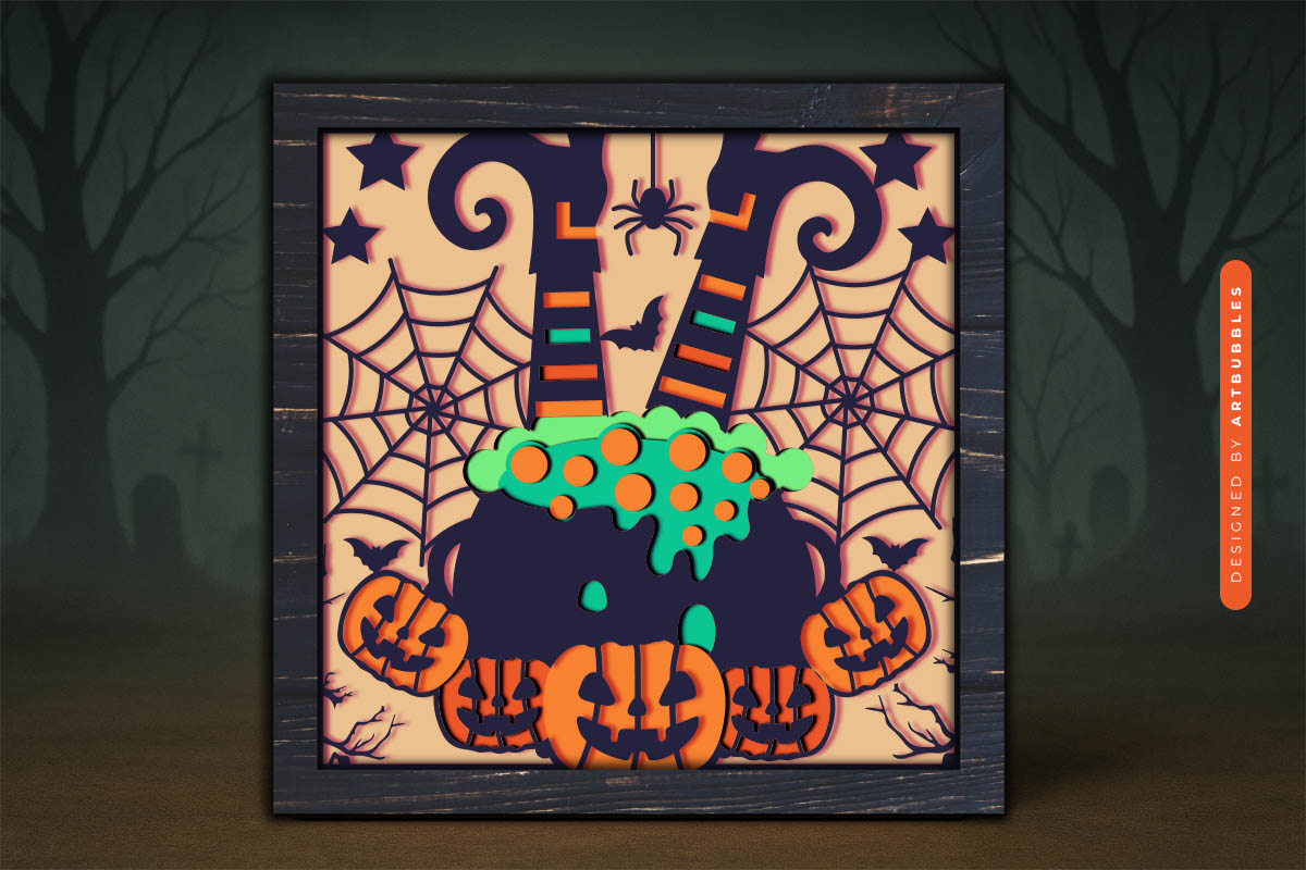 Witch Lantern Cauldron Halloween Shadow Box SVG Image 3.jpg