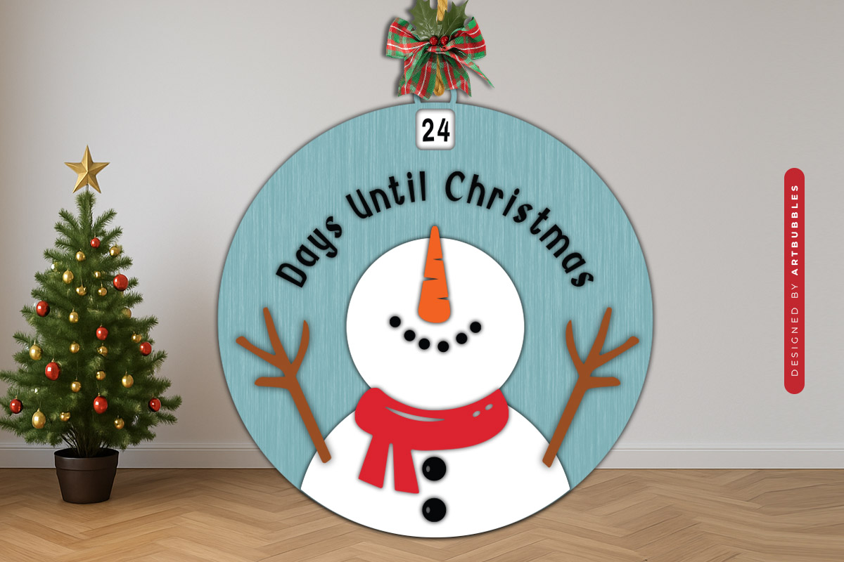 Snowman Christmas Countdown Vector SVG