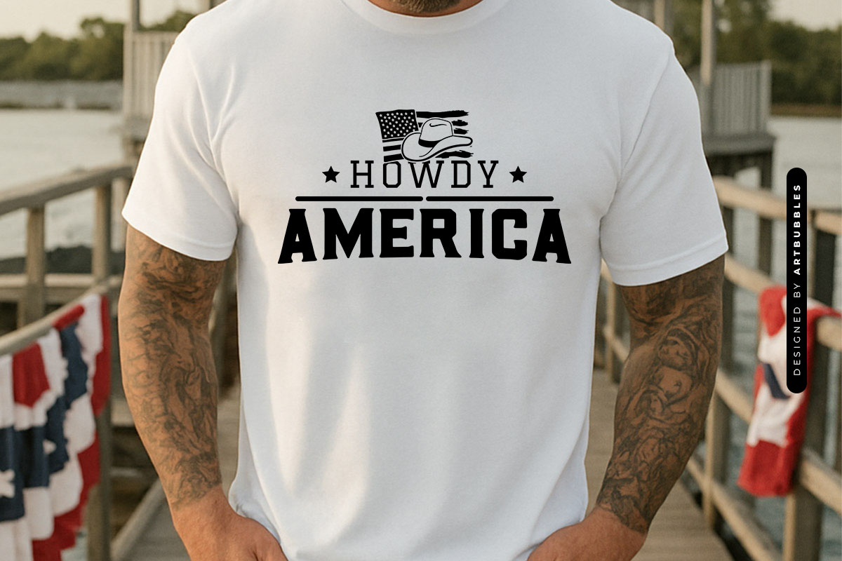Howdy America - Western 4th of July SVG T-shirt Mockup Image.jpg