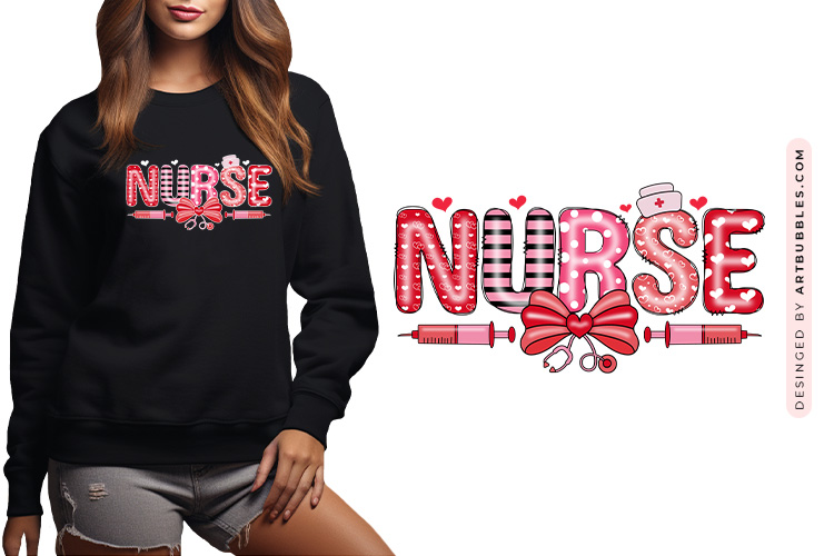 Coquette Nurse Valentine's Day Sublimation