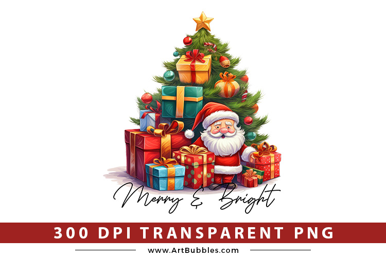 Merry & Bright - Christmas PNG Sublimation