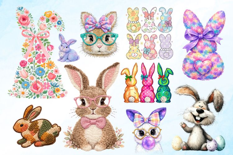 Easter Bunny PNG Sublimation Transfer Bundle Image 2.jpg