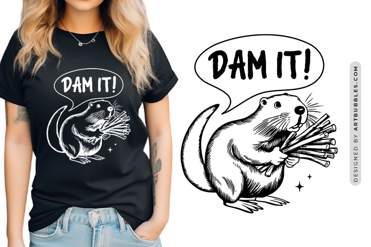 Dam It - Funny Rabbit SVG Vector